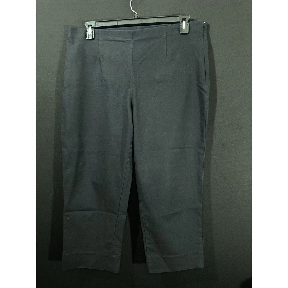 ZOZO Women's Polished Black Cropped‎ Side-Zip Stretch Pants Petite Size 16P